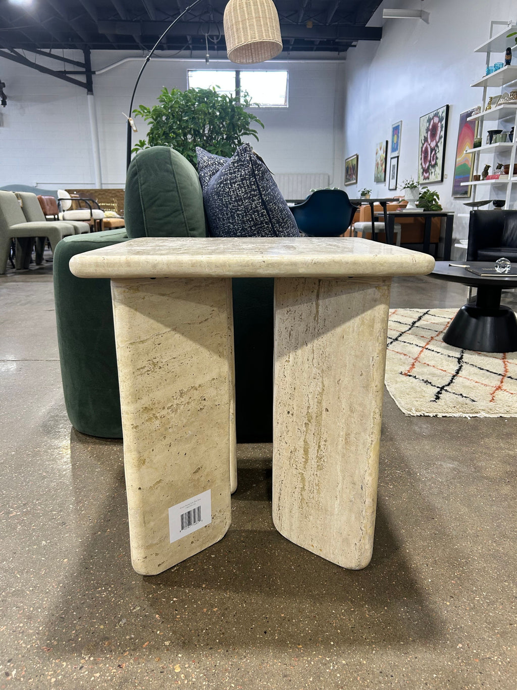 Amata Travertine Side Table - Image 3