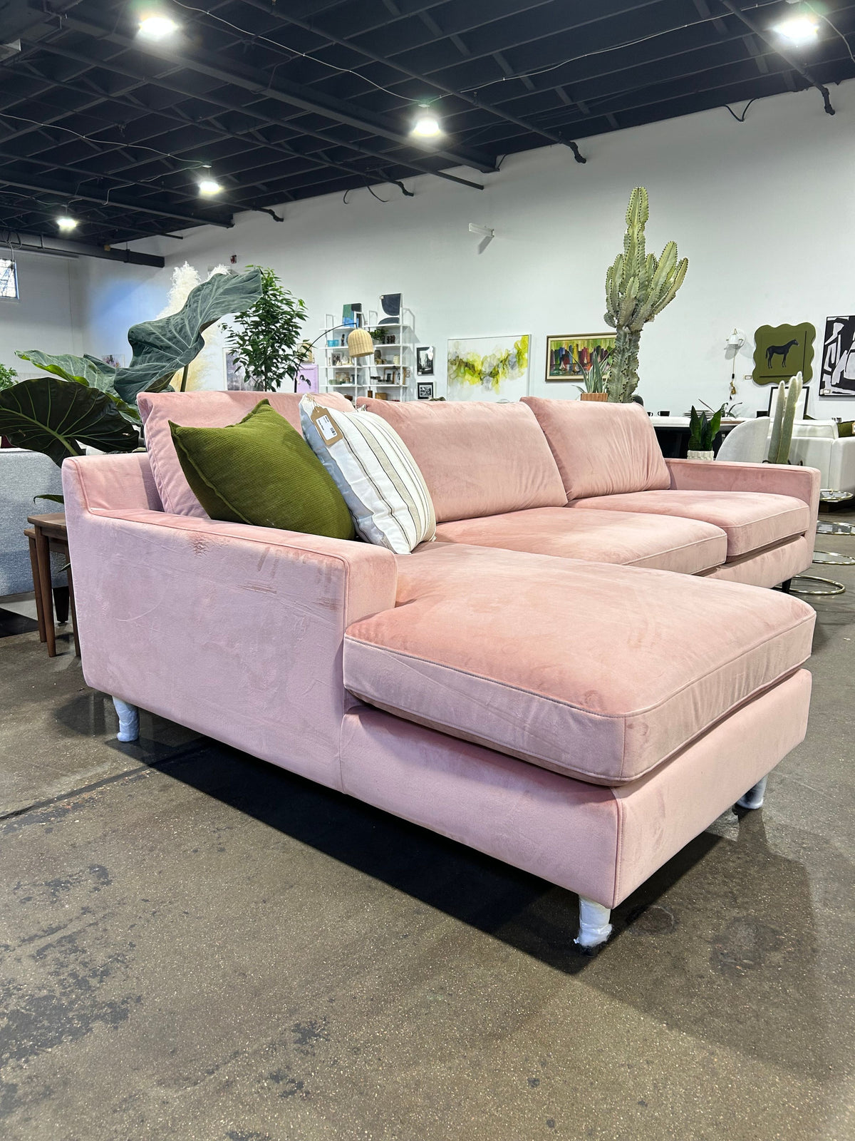 Sloan Left Chaise Sectional - Pink - Image 3