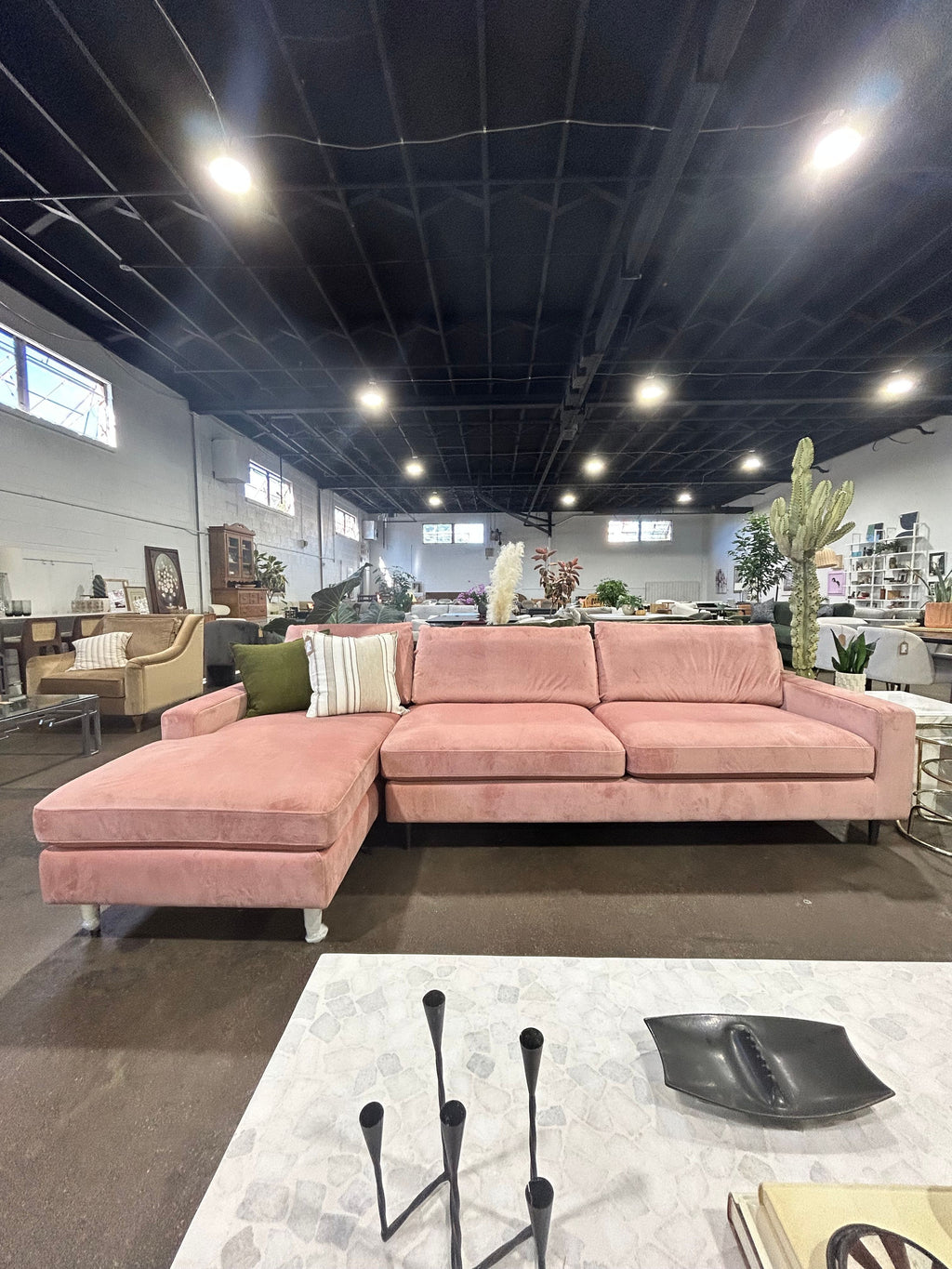 Sloan Left Chaise Sectional - Pink - Image 2