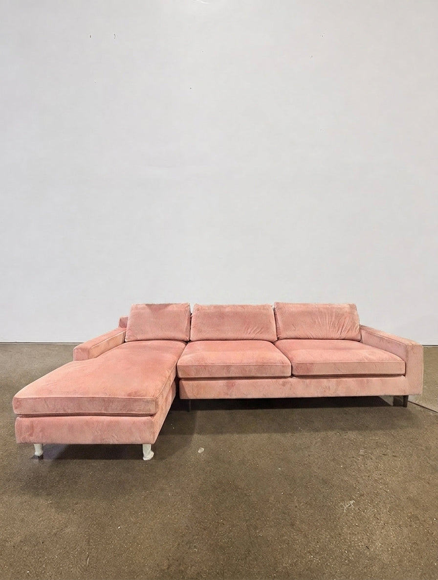 Sloan Left Chaise Sectional - Pink - Image 1