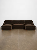 Ella 3-Piece 4-Seat U-Sectional - Brown - Image 1