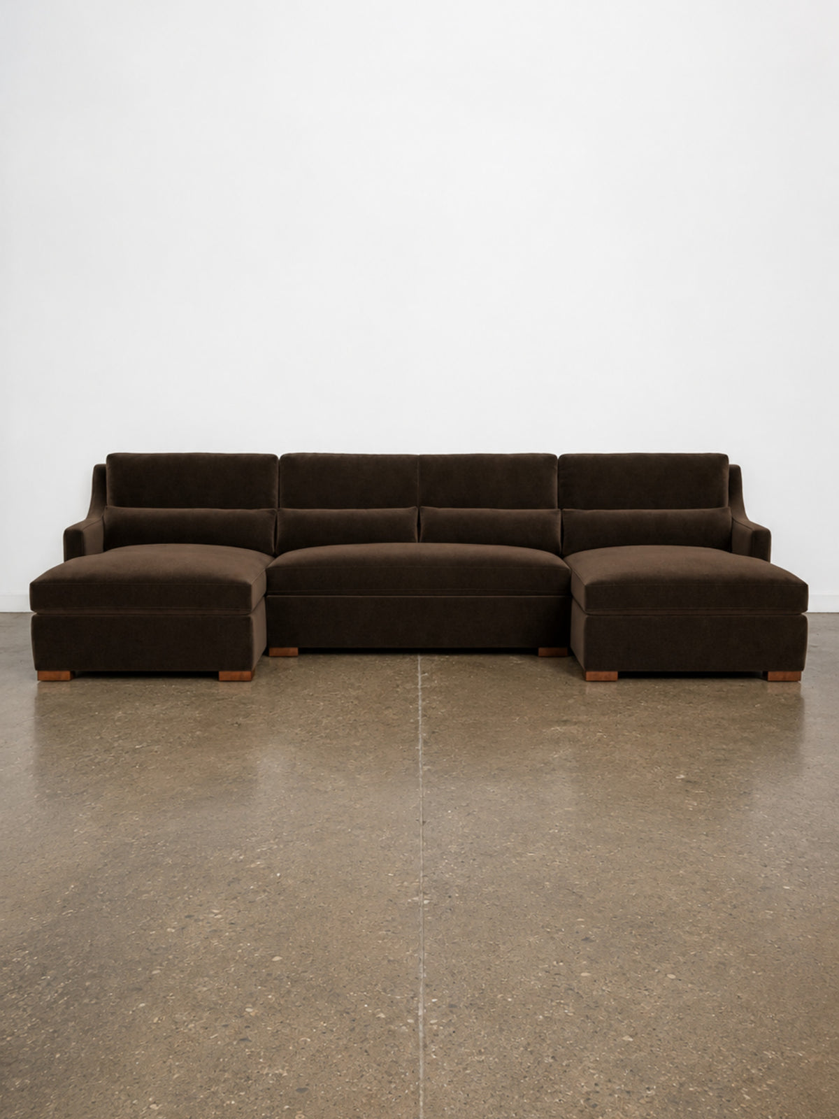 Ella 3-Piece 4-Seat U-Sectional - Brown - Image 1