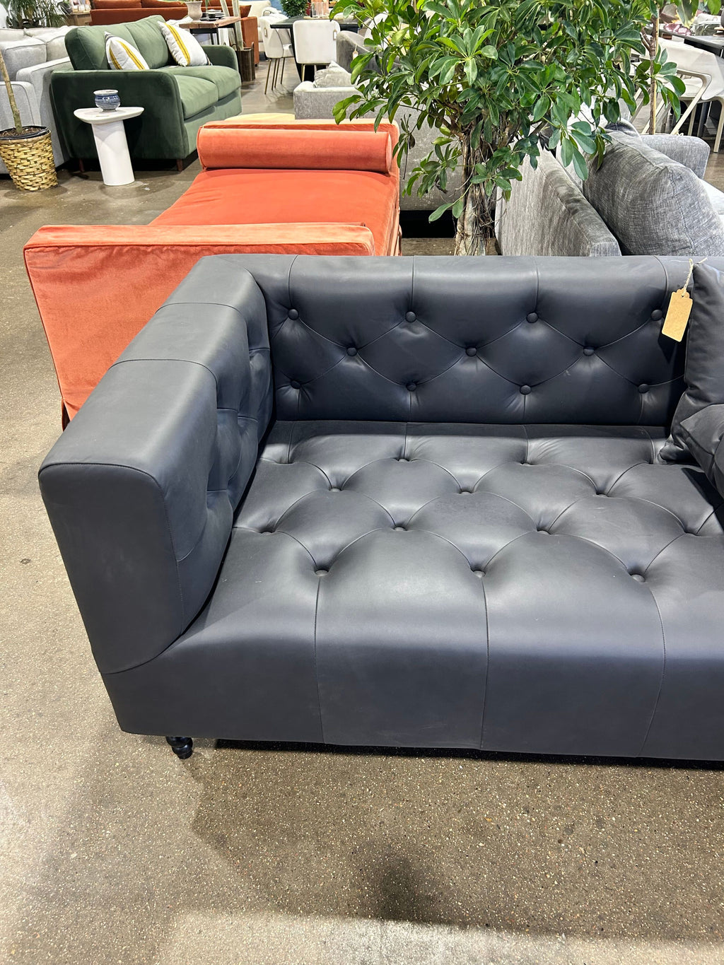 Ms. Chesterfield Sofa - Black Leather - Image 4