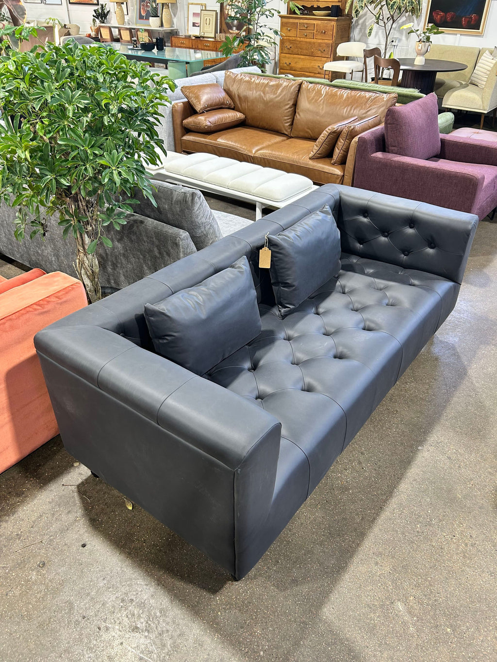 Ms. Chesterfield Sofa - Black Leather - Image 3
