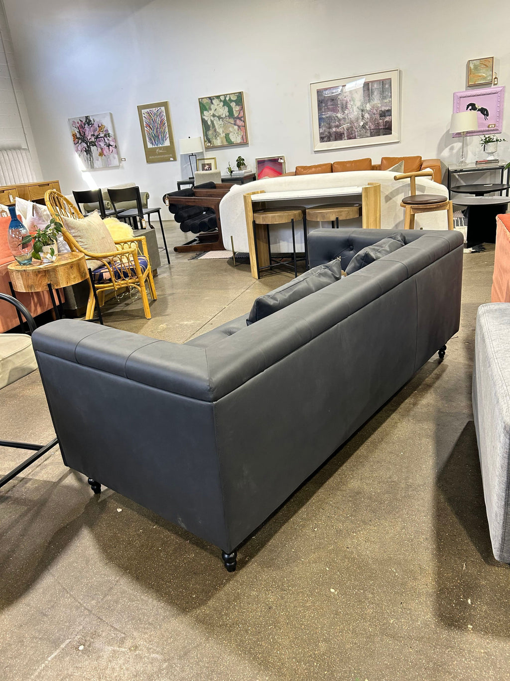 Ms. Chesterfield Sofa - Black Leather - Image 5
