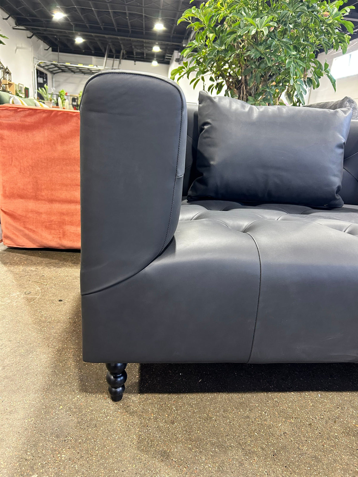 Ms. Chesterfield Sofa - Black Leather - Image 6