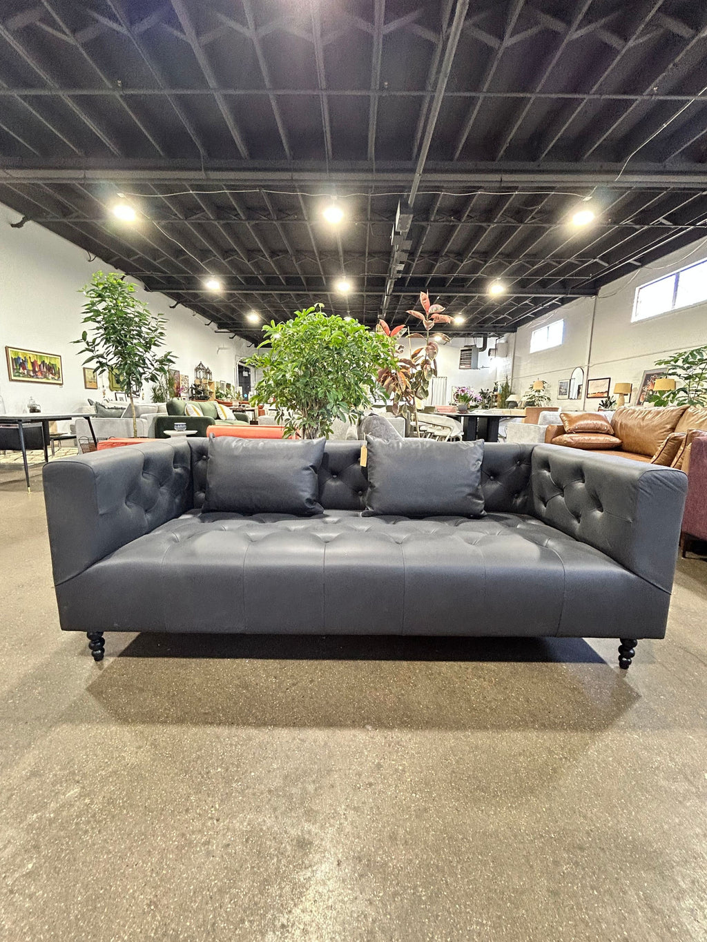 Ms. Chesterfield Sofa - Black Leather - Image 2