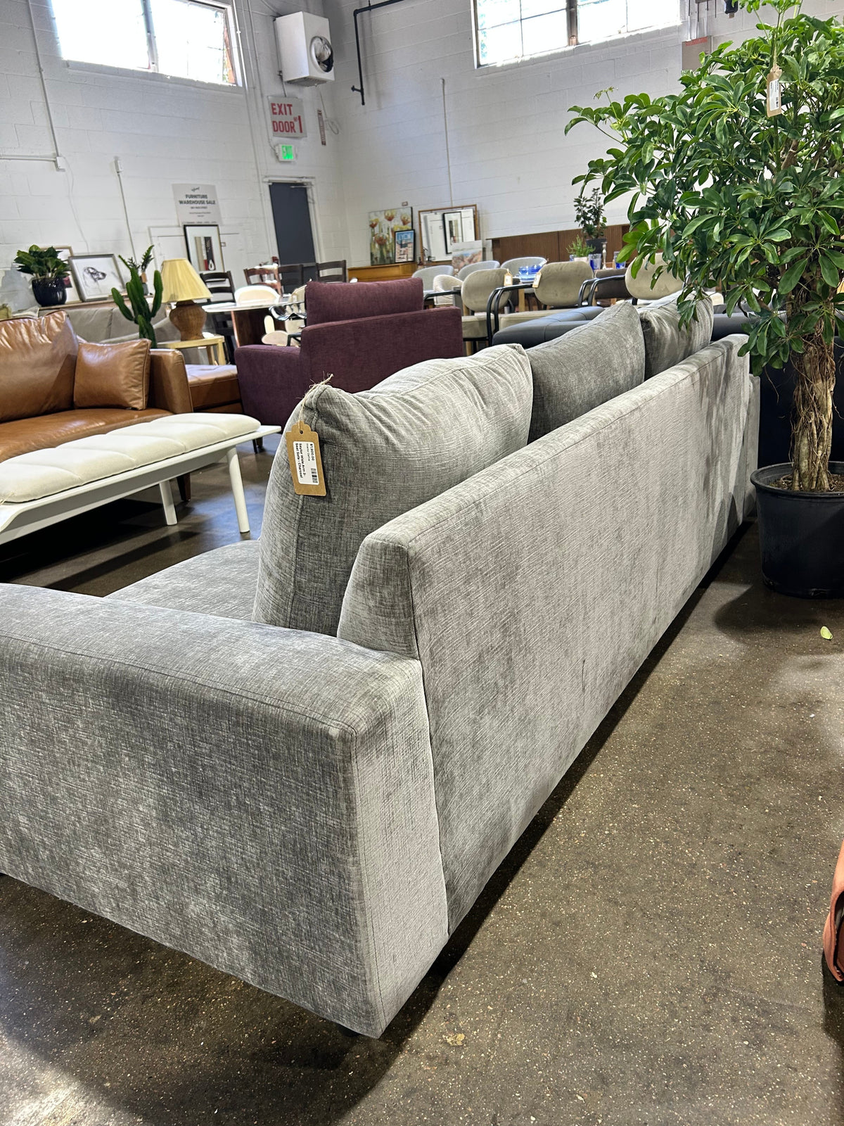 Saylor Wide Arm 3-Seat Sofa - Charcoal - Image 6