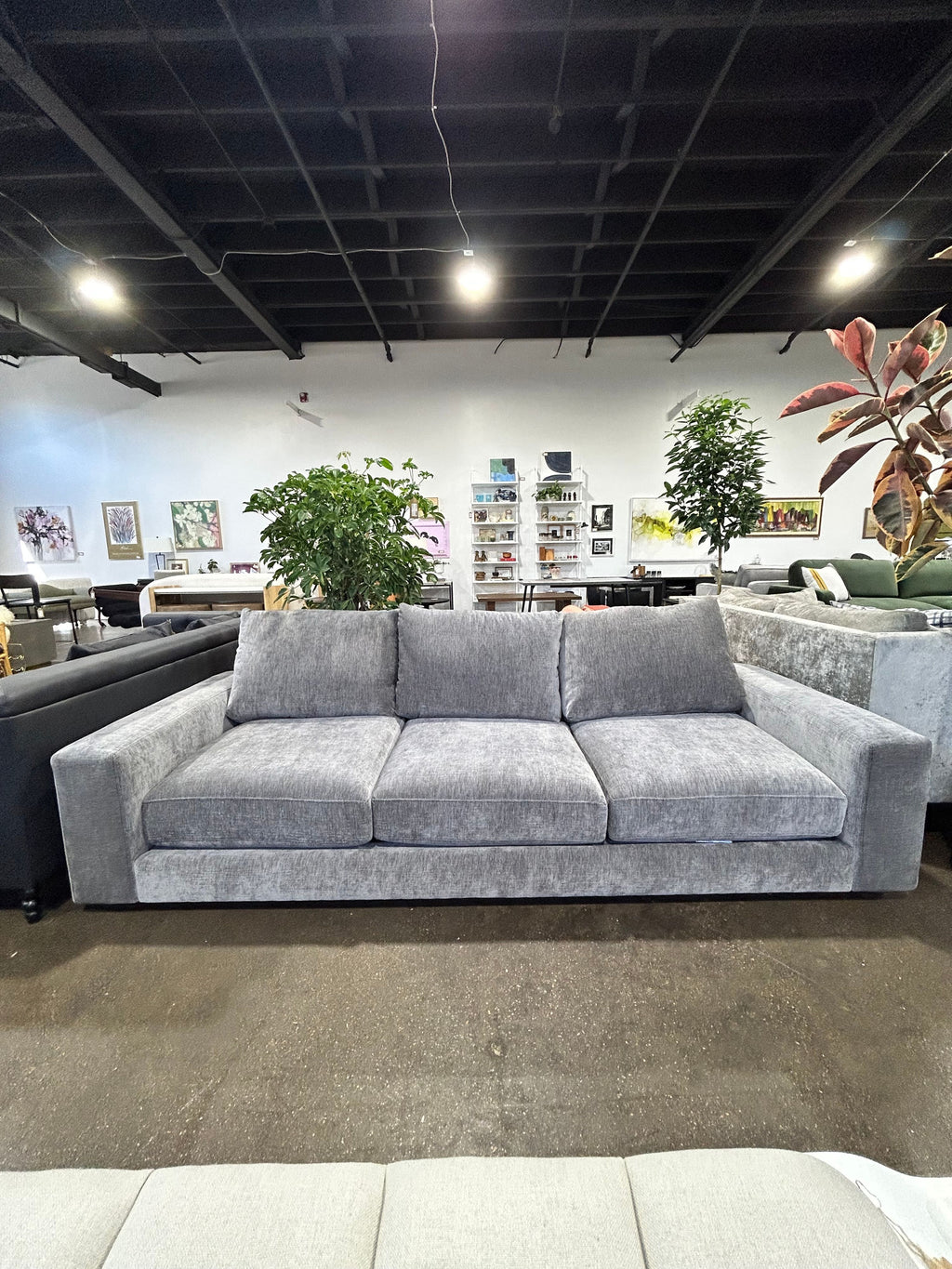 Saylor Wide Arm 3-Seat Sofa - Charcoal - Image 3