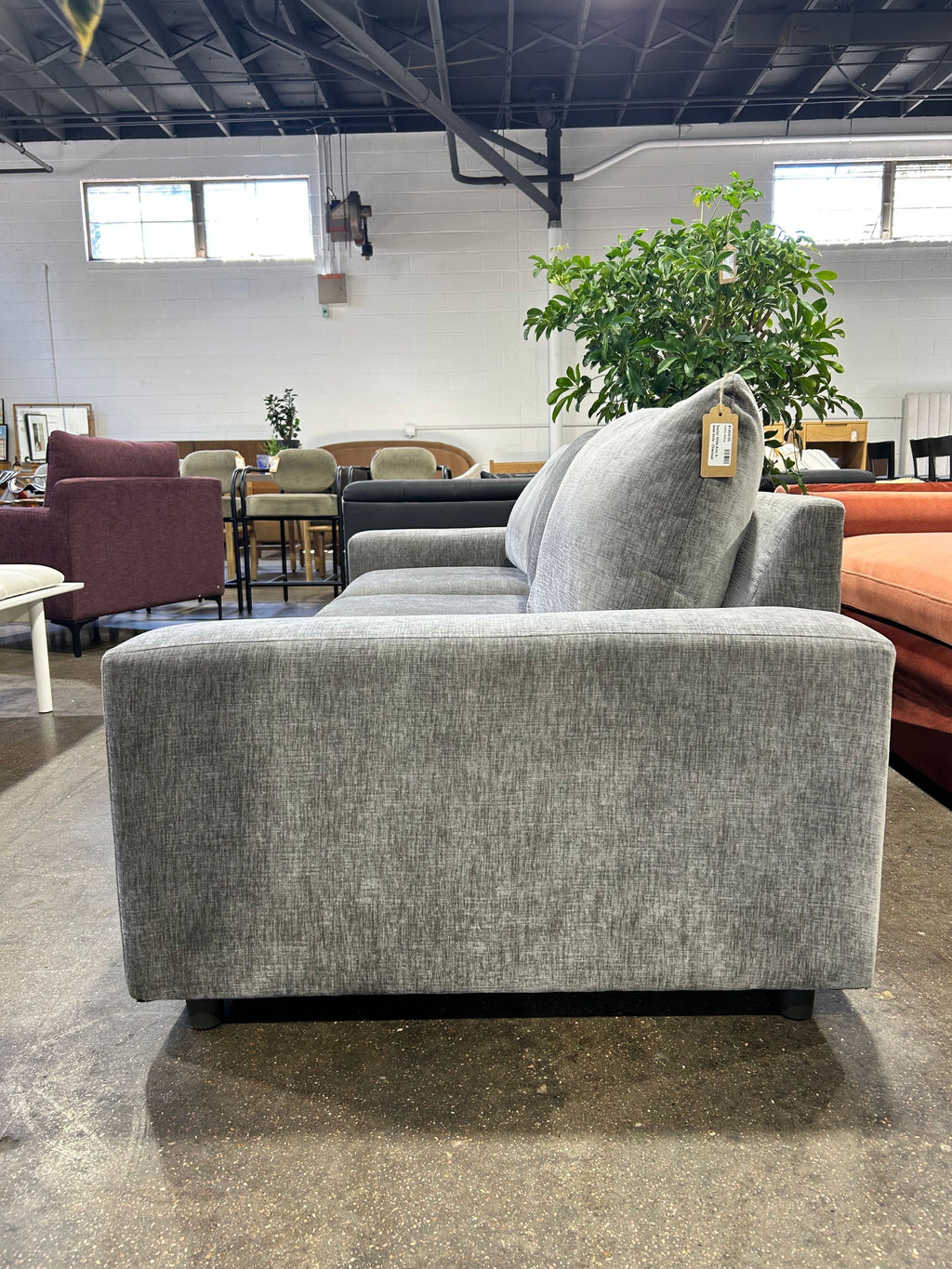 Saylor Wide Arm 3-Seat Sofa - Charcoal - Image 5