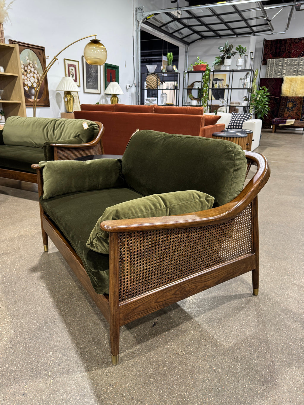 Atlanta Loveseat - Olive Velvet - Image 3
