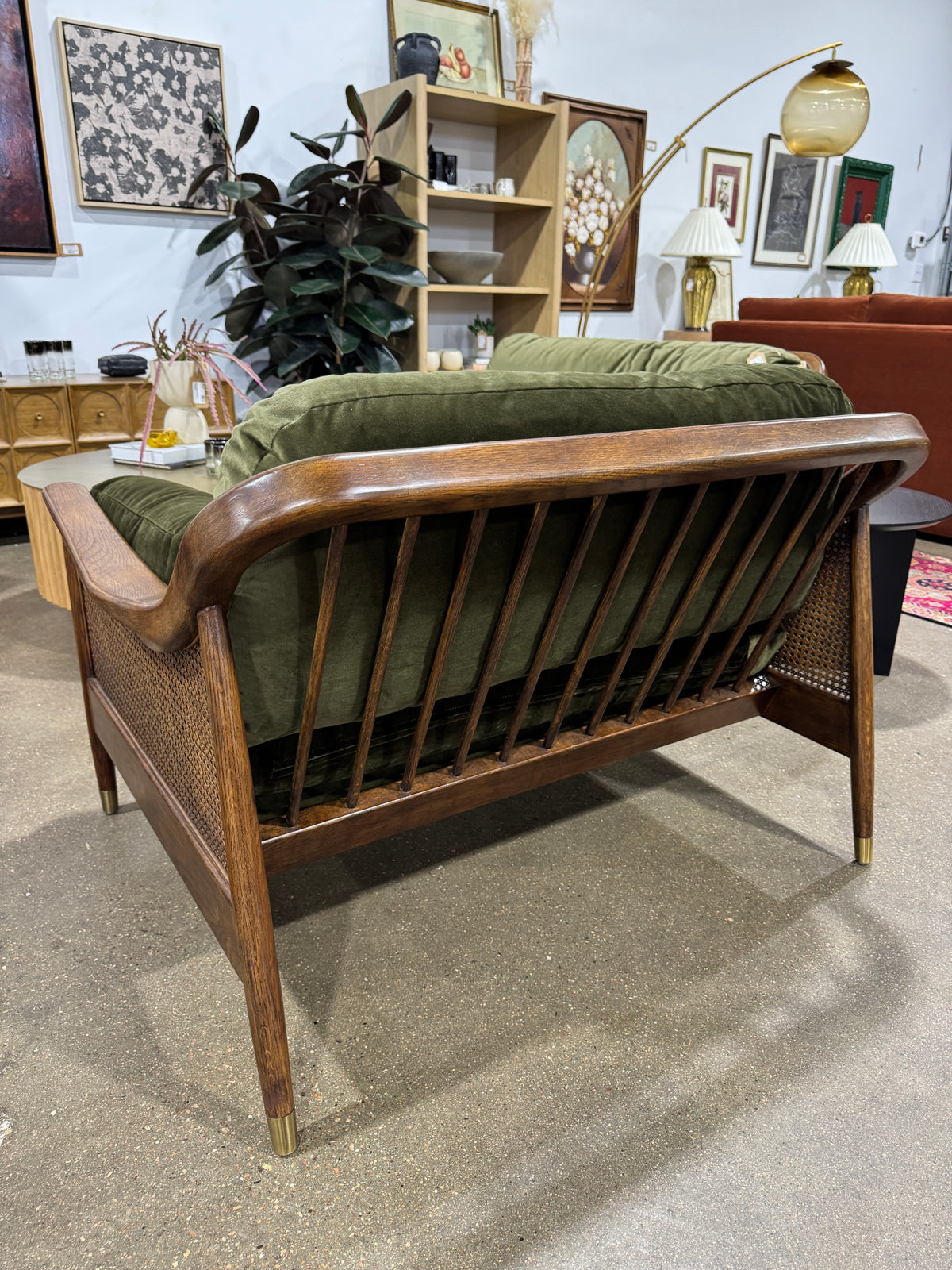 Atlanta Loveseat - Olive Velvet - Image 4
