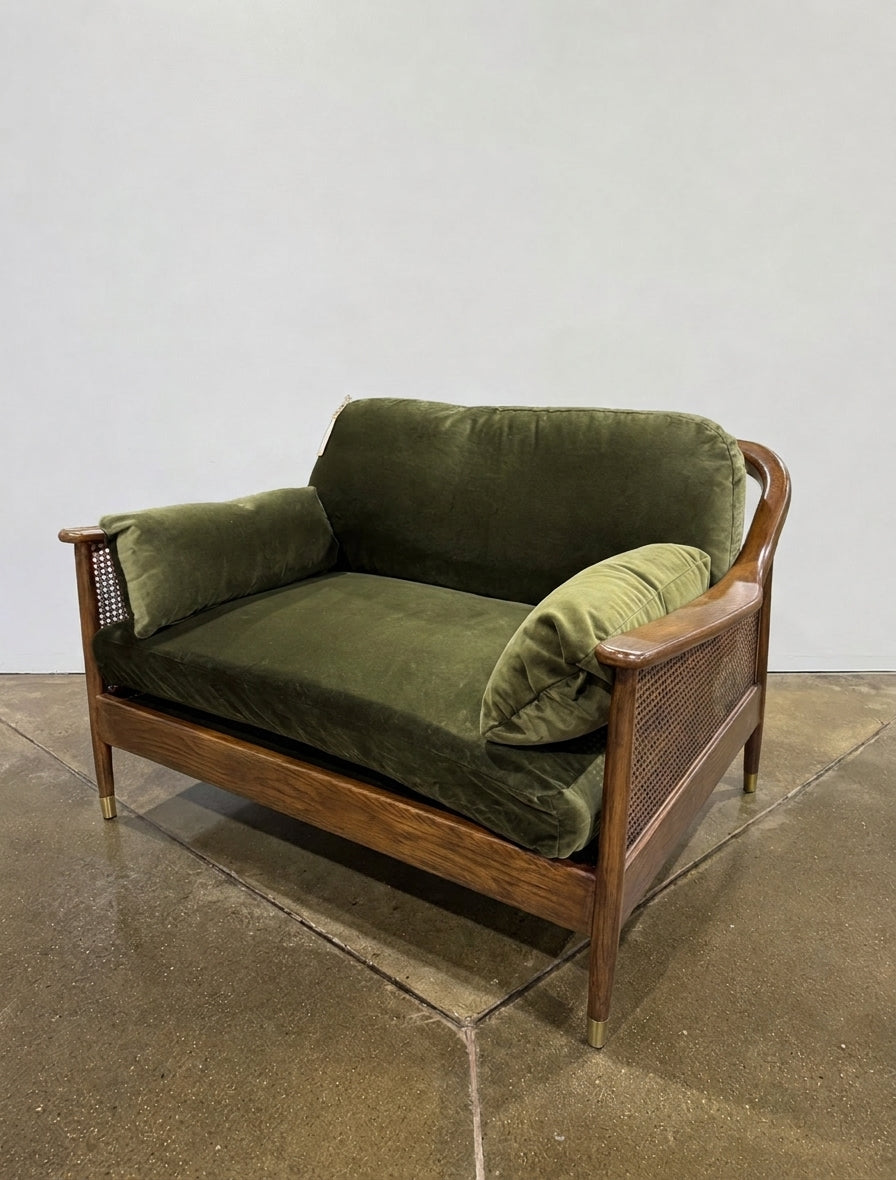 Atlanta Loveseat - Olive Velvet - Image 1