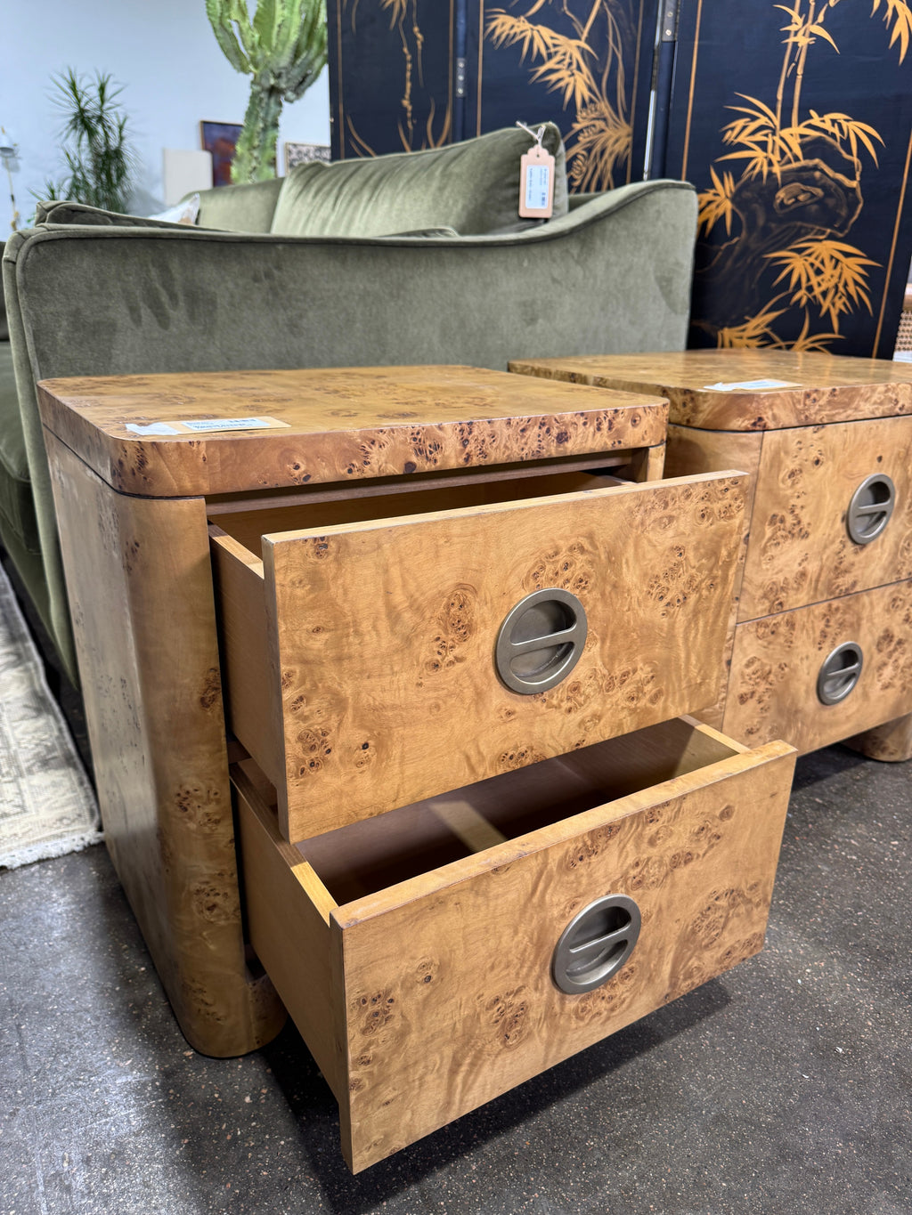 Warwick Bedside Table - Mappa Burl - Image 6