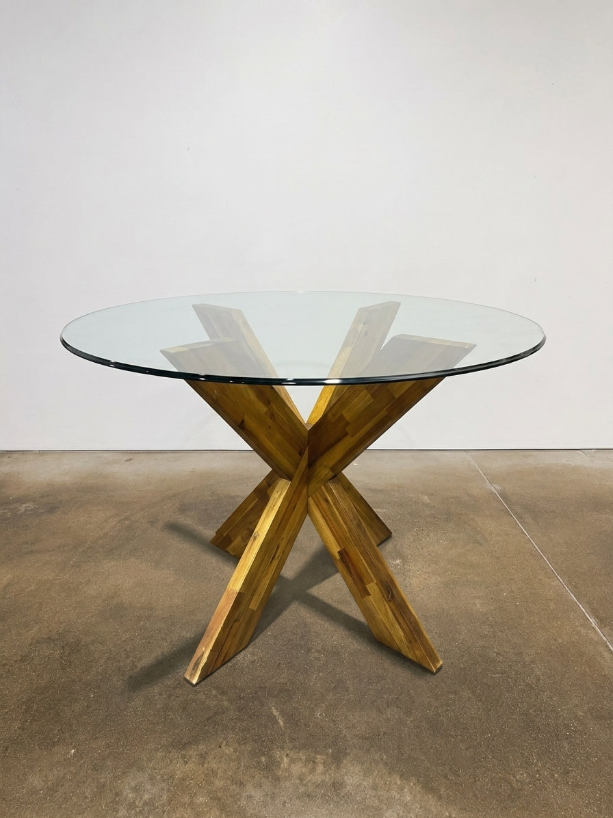 Starburst Glass Top Dining Table - Image 1