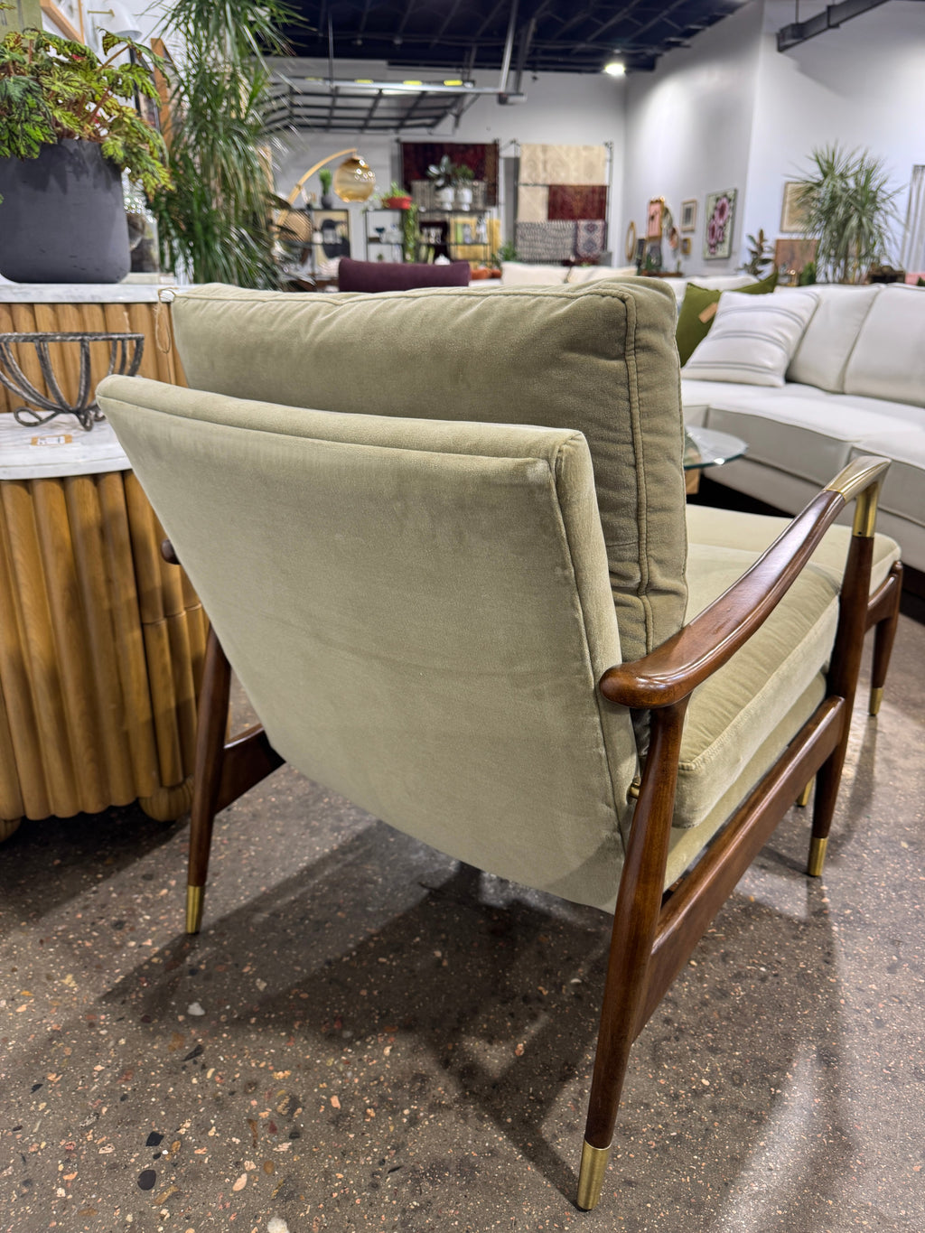 Theodore Armchair & Footstool - Velvet Lichen - Image 6