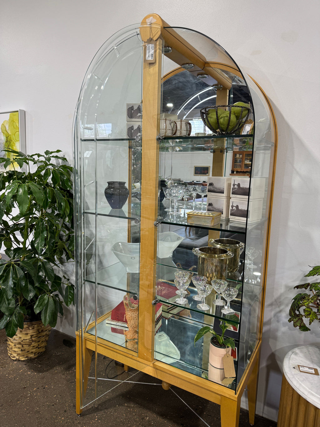 Arched Glass Curio Cabinet - Image 2