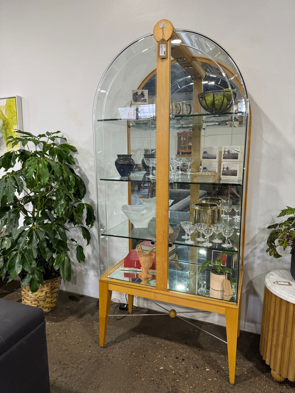 Arched Glass Curio Cabinet - Image 3