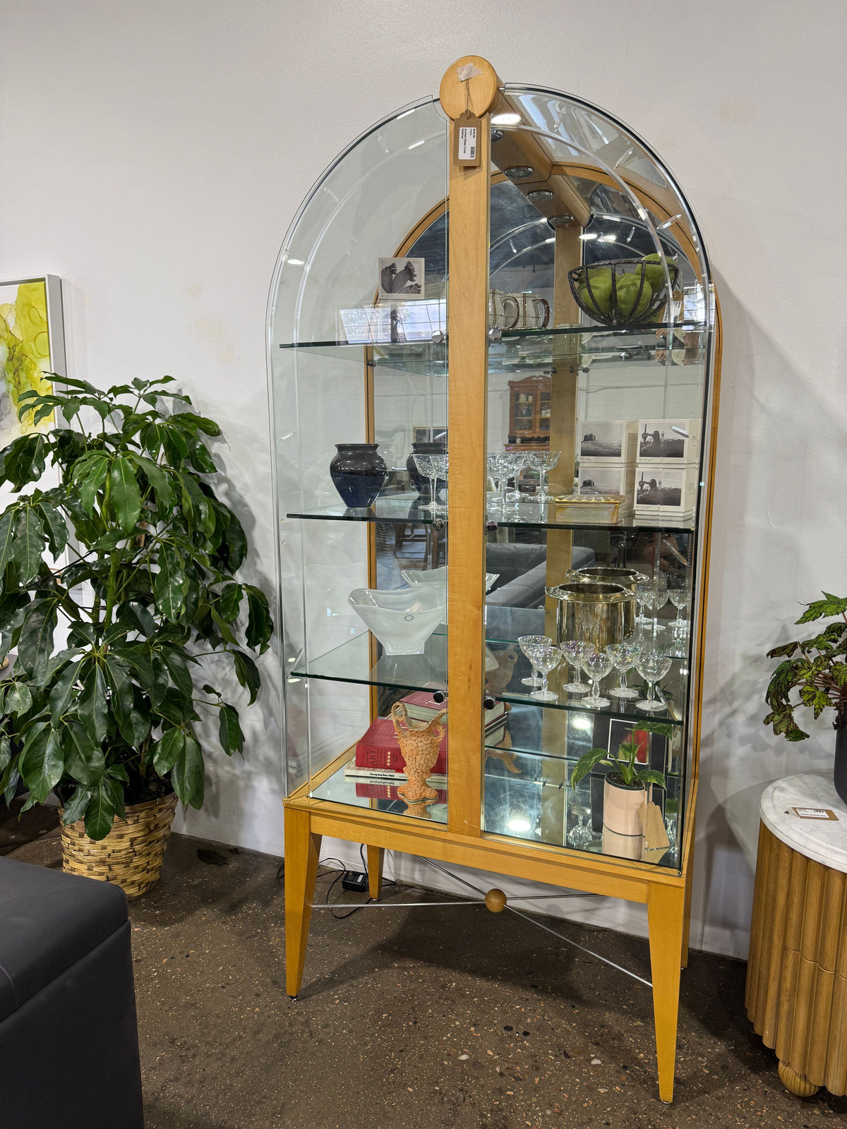 Arched Glass Curio Cabinet - Image 3