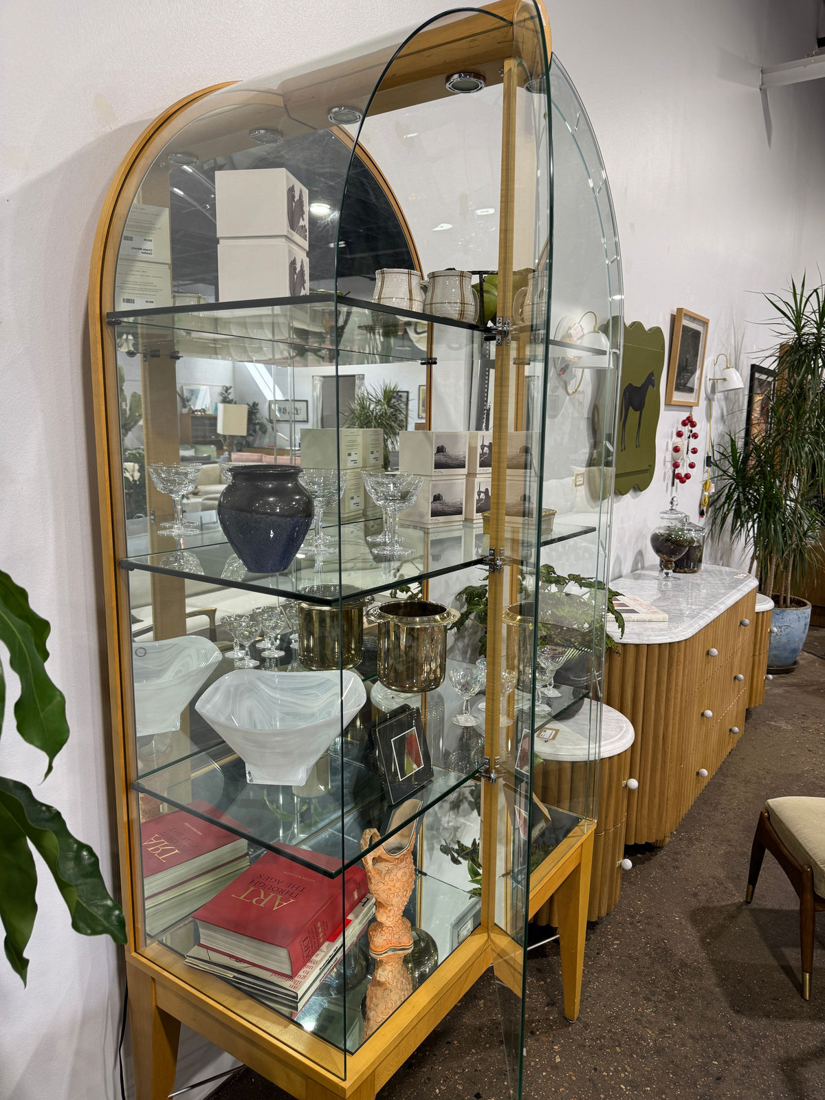 Arched Glass Curio Cabinet - Image 4