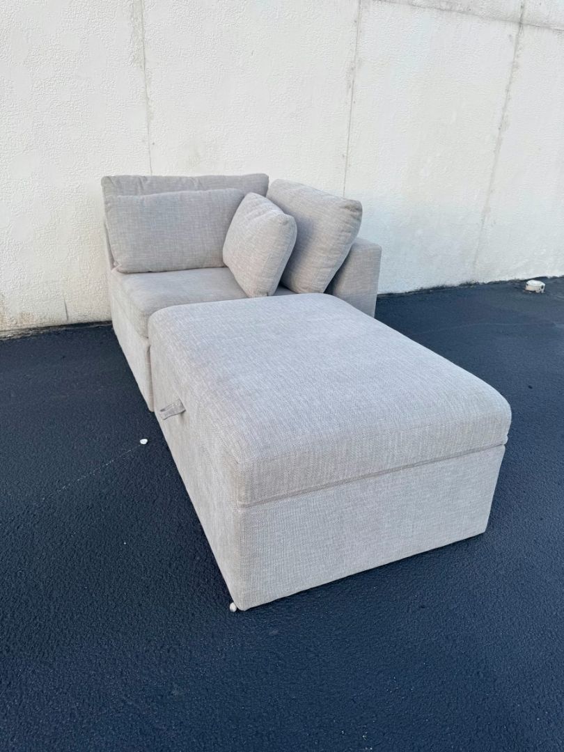 World Market Corner Seat + Storage Ottoman