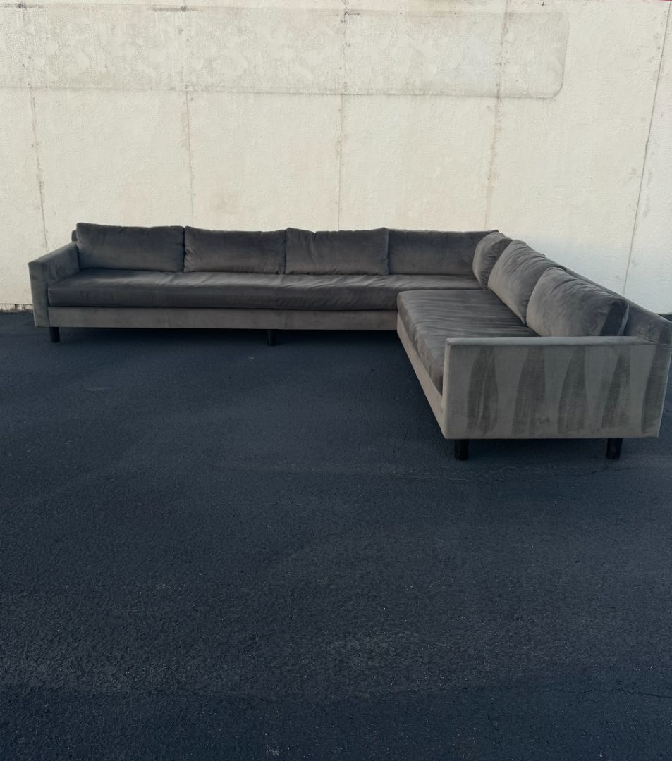 Mitchell Gold + Bob Williams Velvet Sectional Sofa