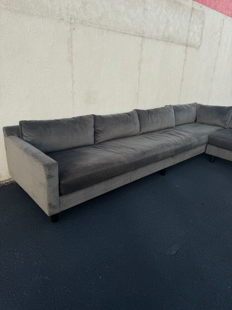 Mitchell Gold + Bob Williams Velvet Sectional Sofa