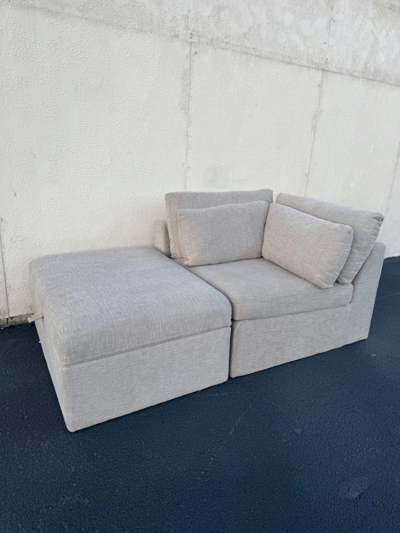 World Market Corner Seat + Storage Ottoman