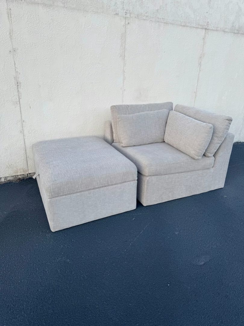 World Market Corner Seat + Storage Ottoman