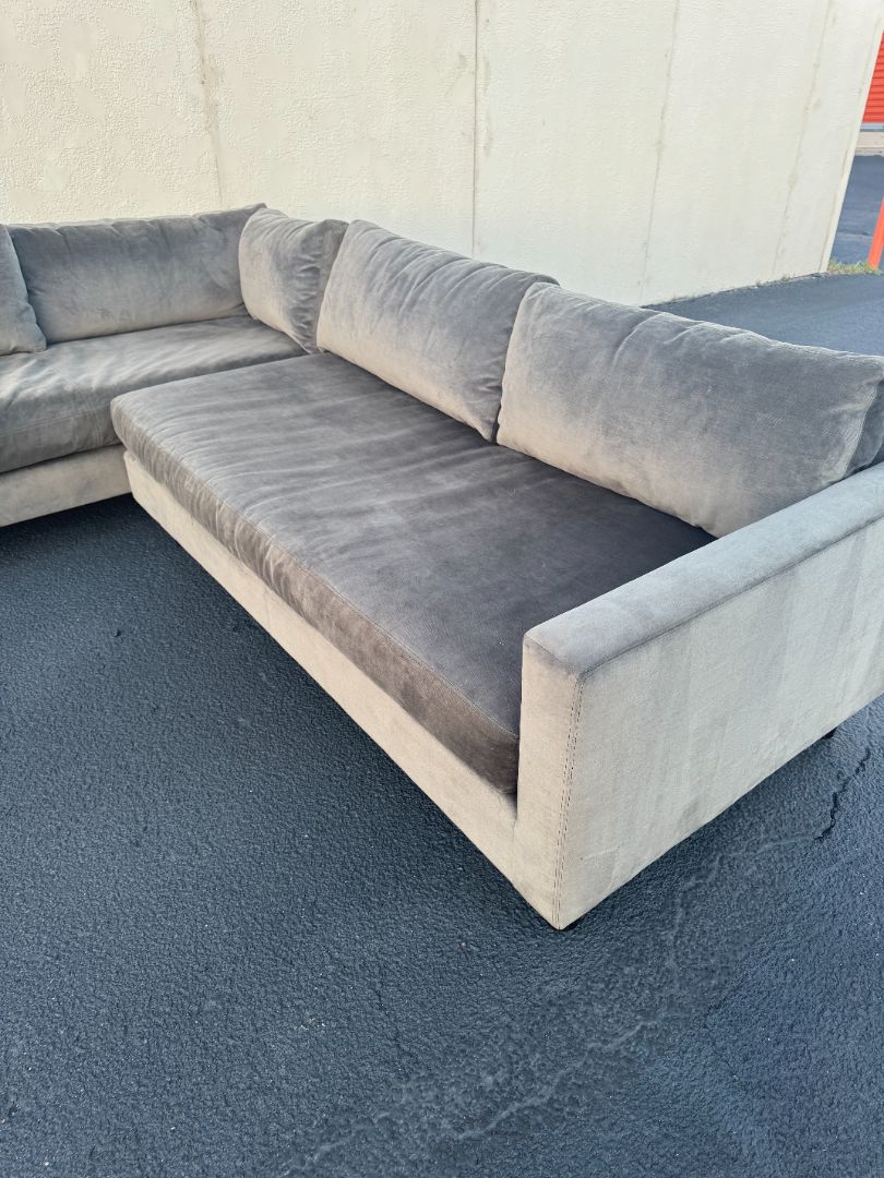 Mitchell Gold + Bob Williams Velvet Sectional Sofa