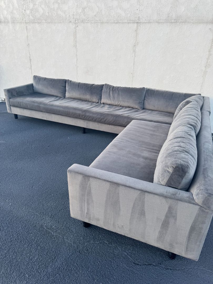 Mitchell Gold + Bob Williams Velvet Sectional Sofa