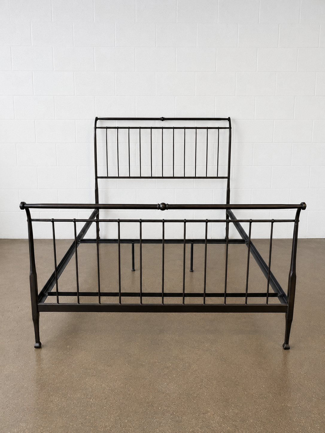 Crate & Barrel  Queen Wrought Iron Sleigh Bed