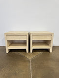 Restoration Hardware Stone Wyeth Travertine Nightstands - Set of 2