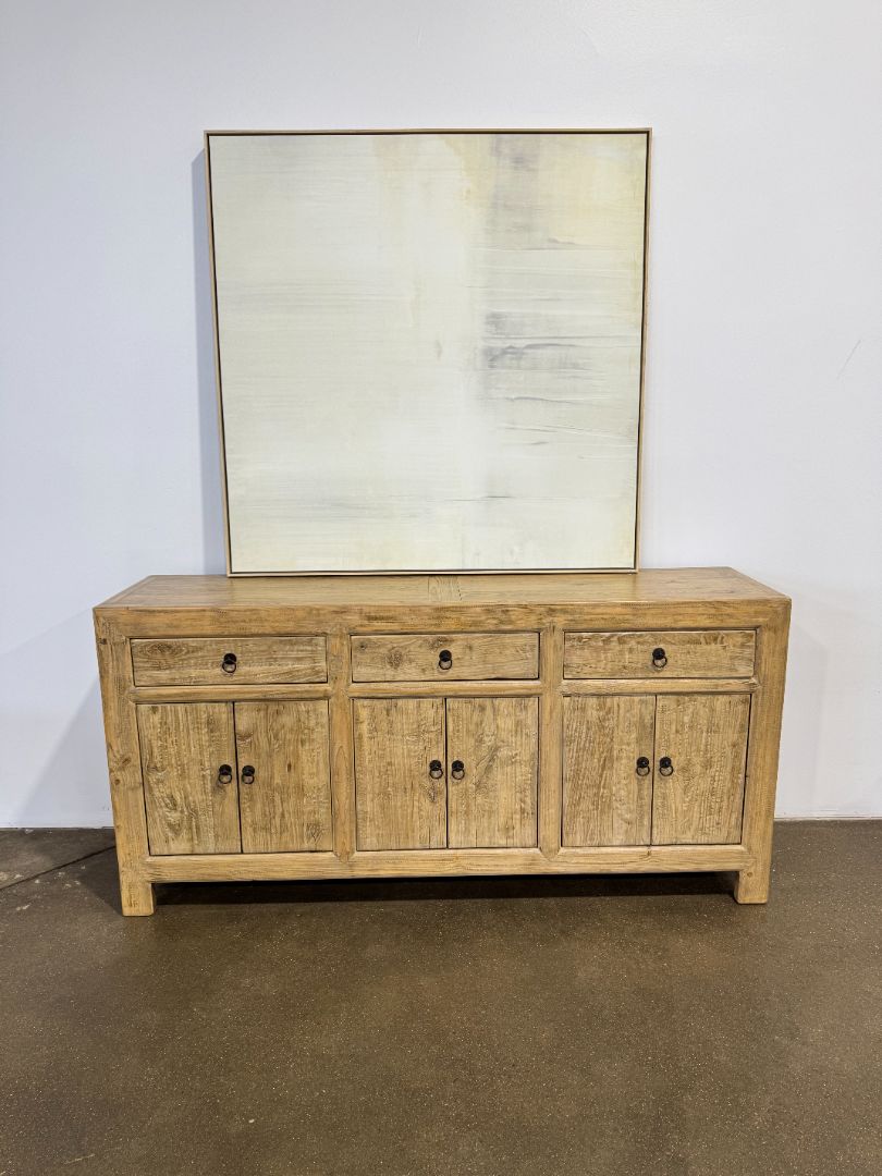 Vintage Solid Elm Sideboard – Natural Finish