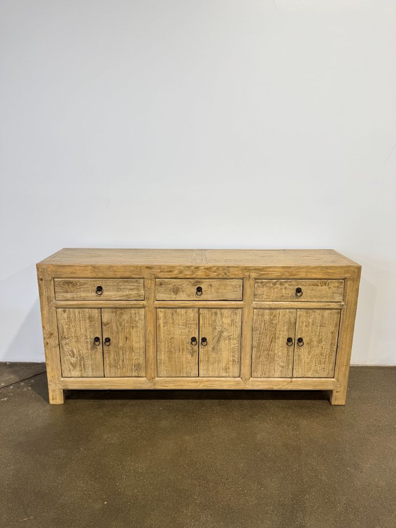 Vintage Solid Elm Sideboard – Natural Finish