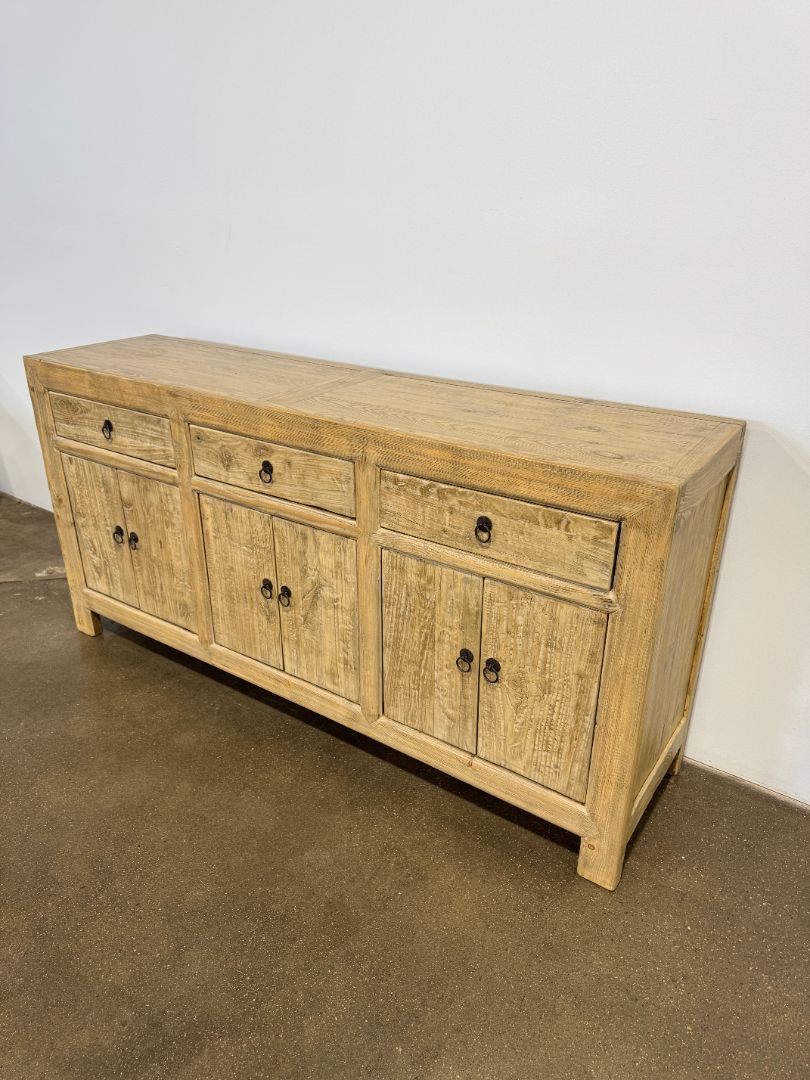 Vintage Solid Elm Sideboard – Natural Finish