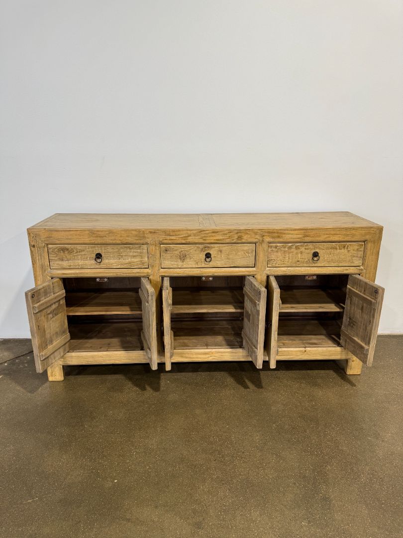 Vintage Solid Elm Sideboard – Natural Finish