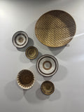 Pottery Barn Round Bamboo Wall Art + 4 Baskets