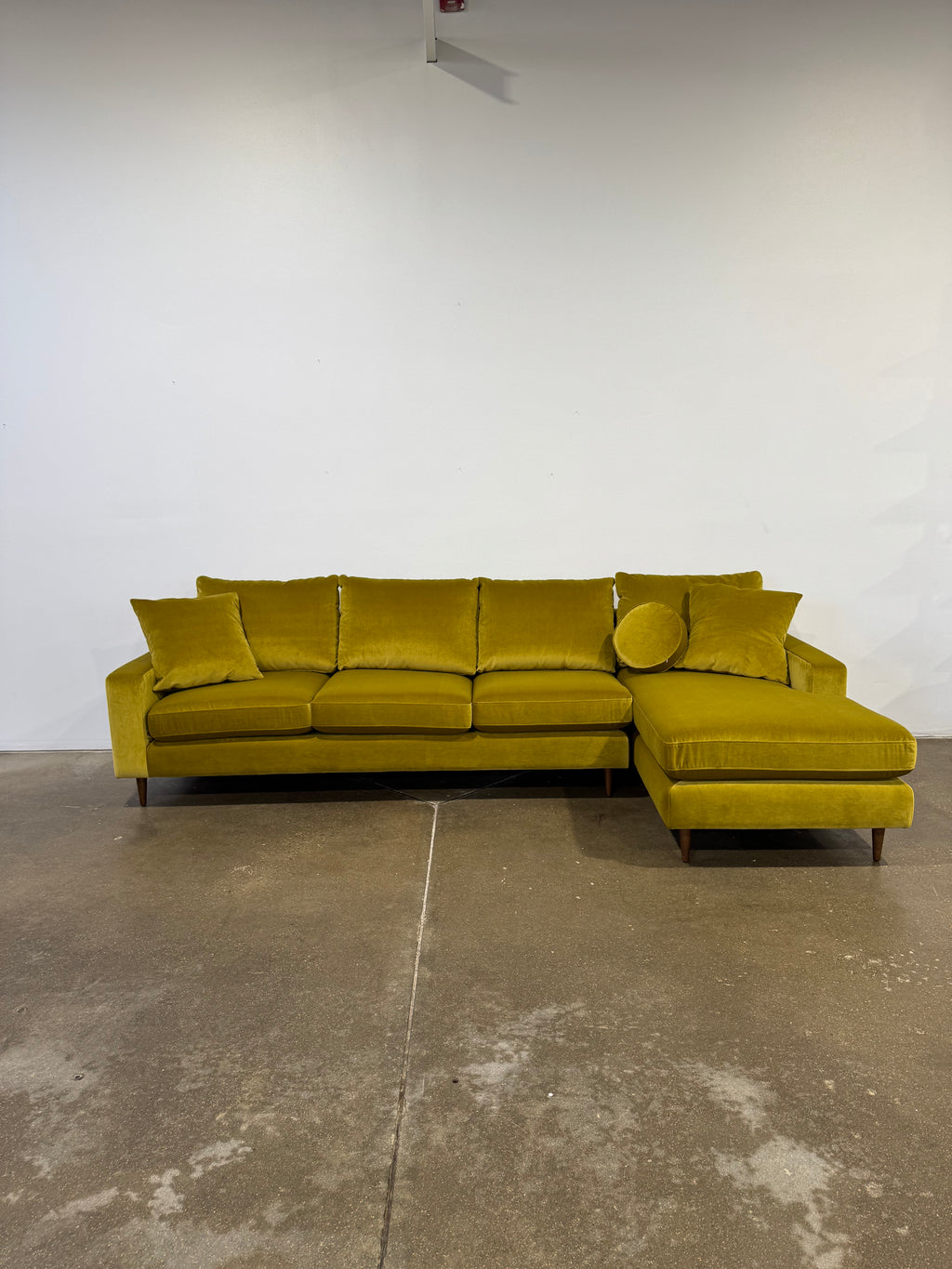 Interior Define Sloan 4-Seat Right Chaise Sectional - Yellow