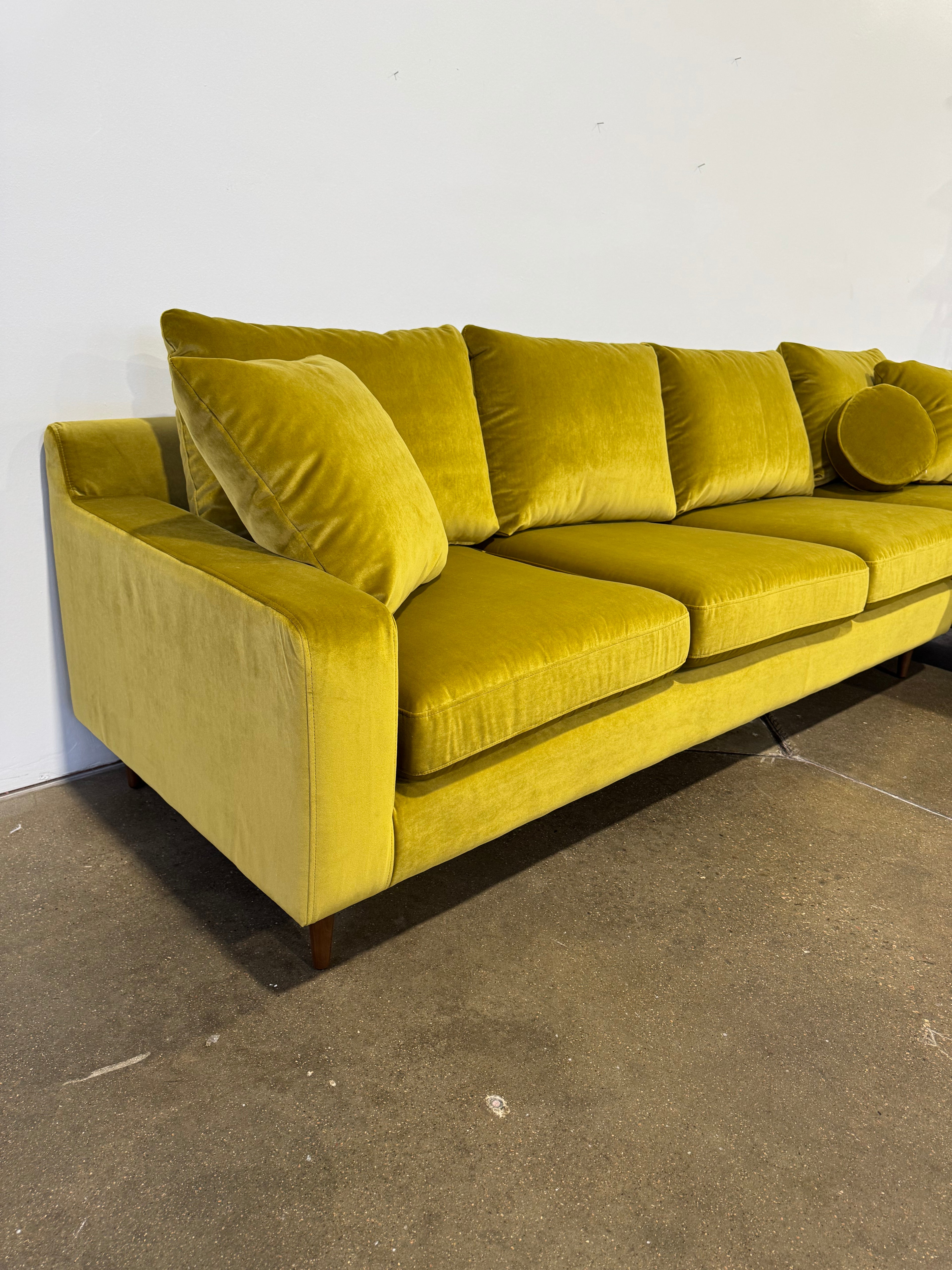 Interior Define Sloan 4-Seat Right Chaise Sectional - Yellow