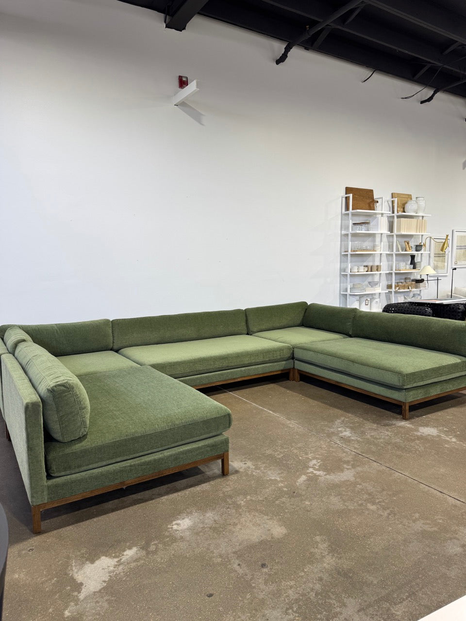 Interior Define Jasper U-Sofa Sectional - Green