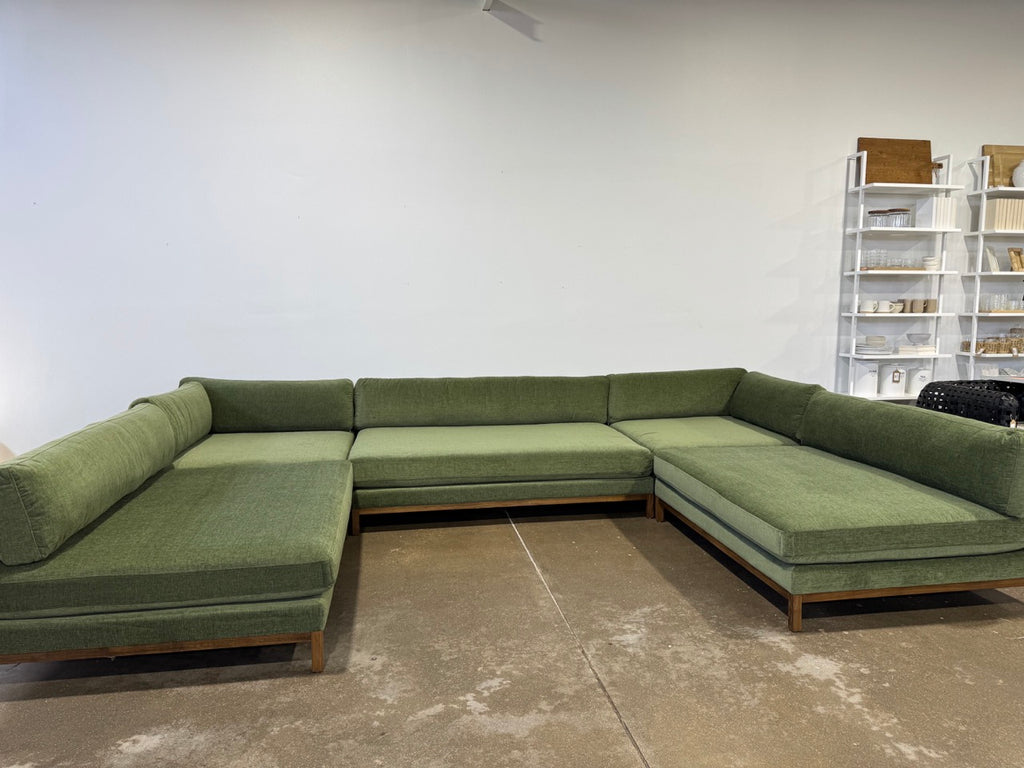 Interior Define Jasper U-Sofa Sectional - Green