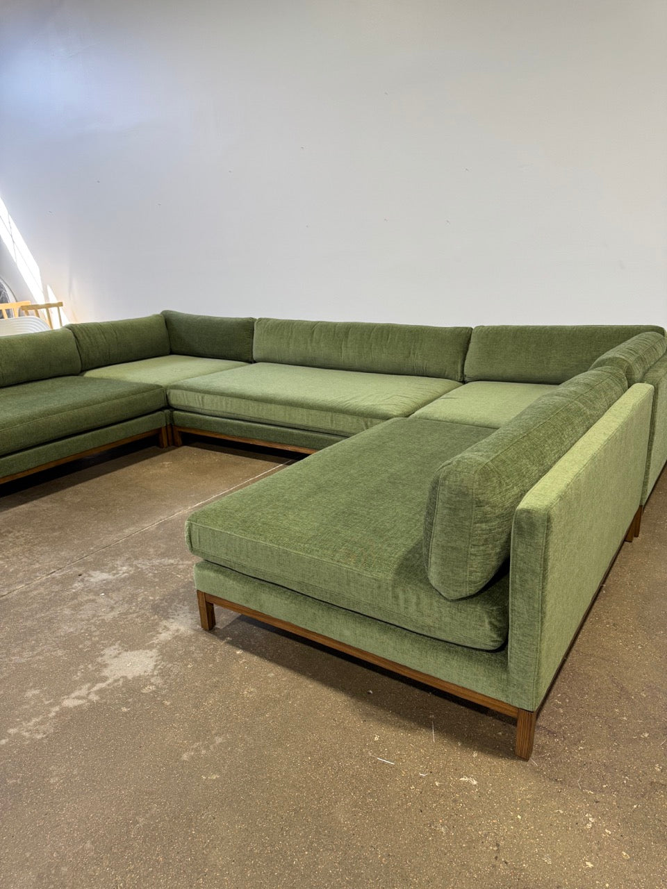Interior Define Jasper U-Sofa Sectional - Green