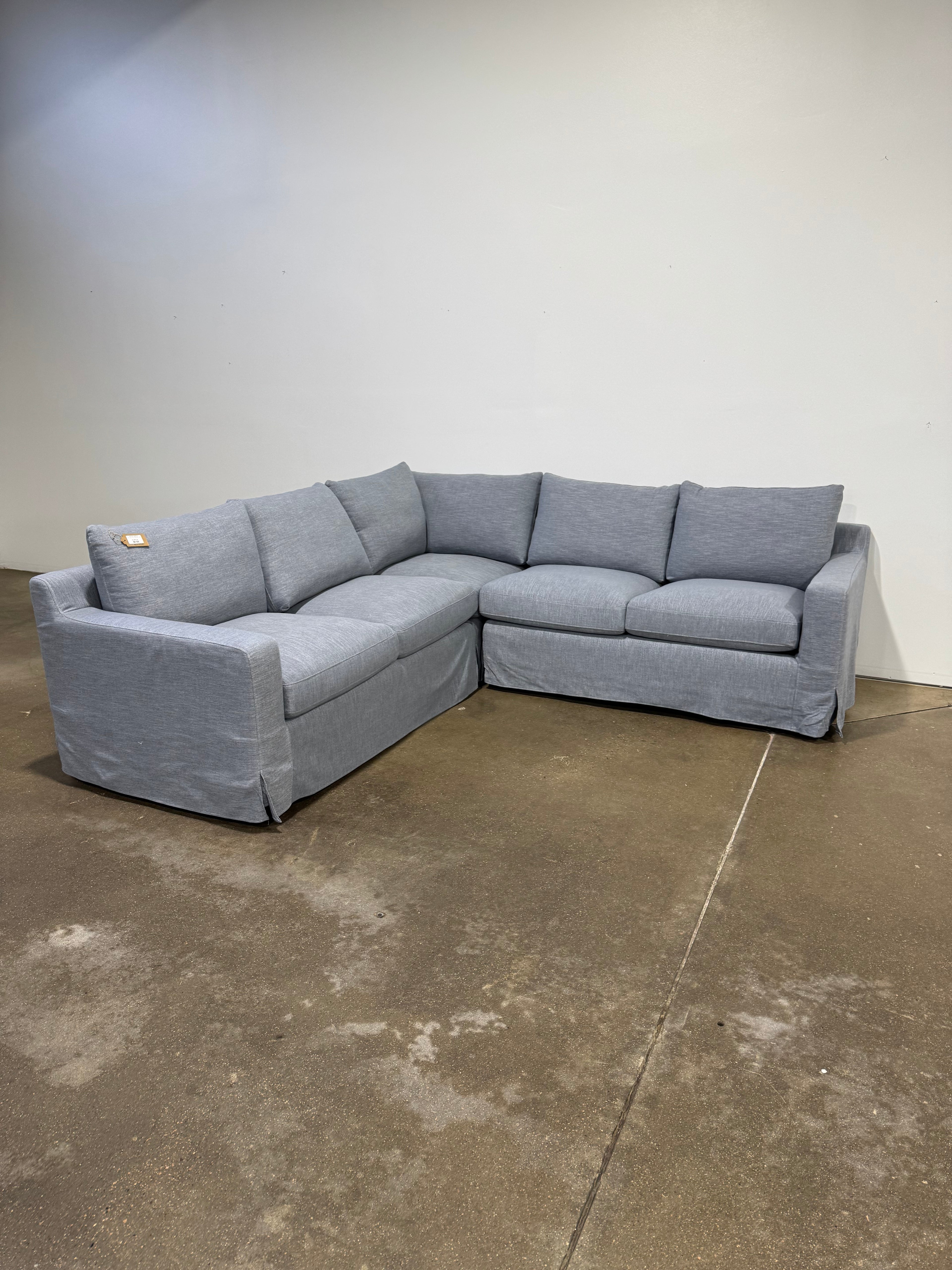 Interior Define Sloan Corner 4-Seat Sectional Sofa - Blue