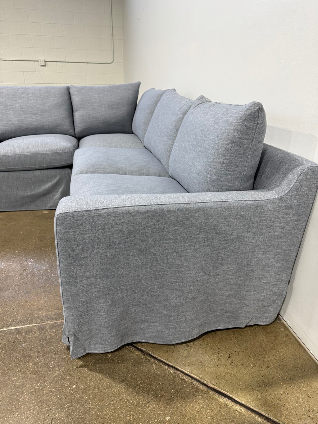 Interior Define Sloan Corner 4-Seat Sectional Sofa - Blue
