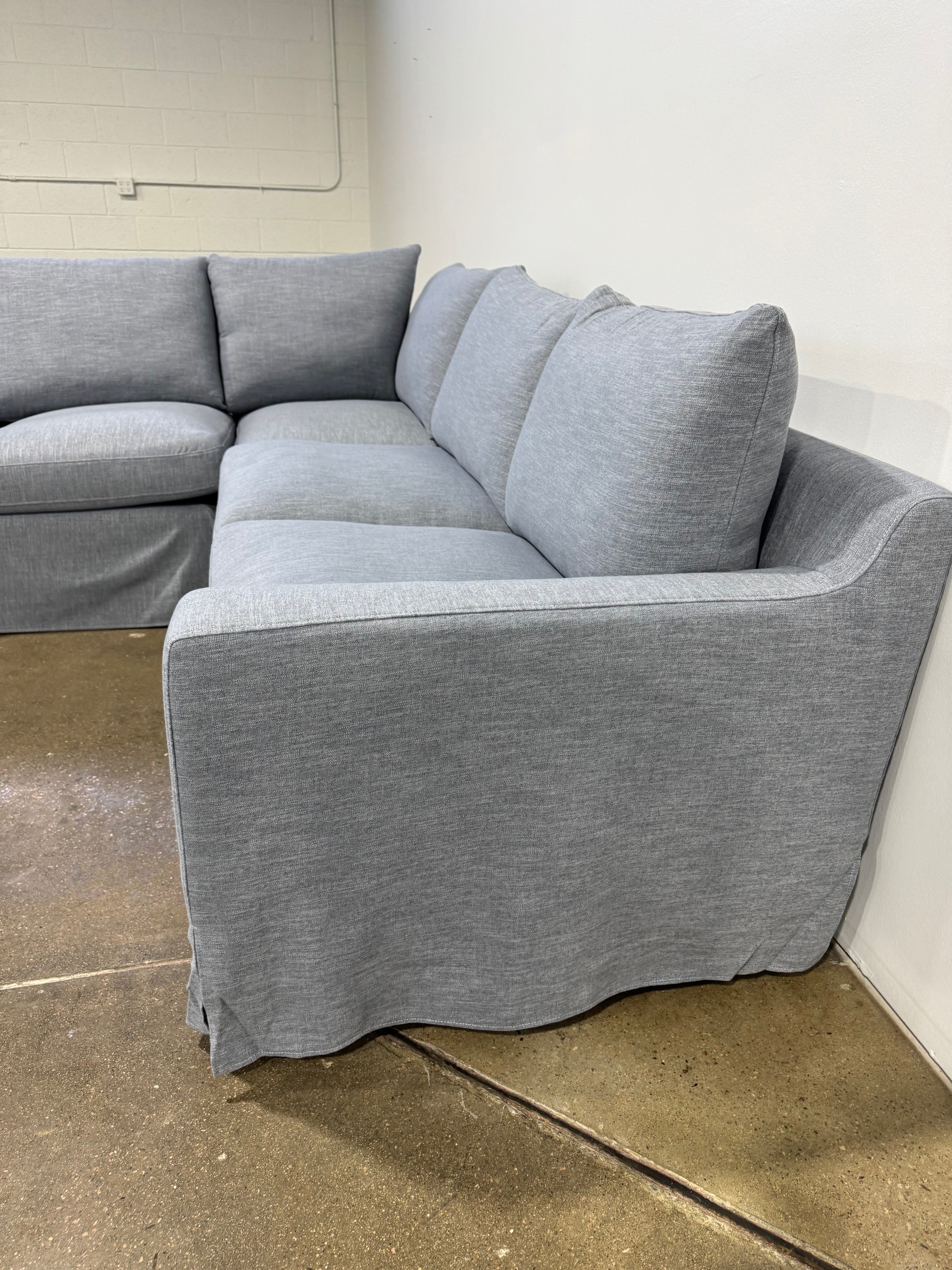 Interior Define Sloan Corner 4-Seat Sectional Sofa - Blue