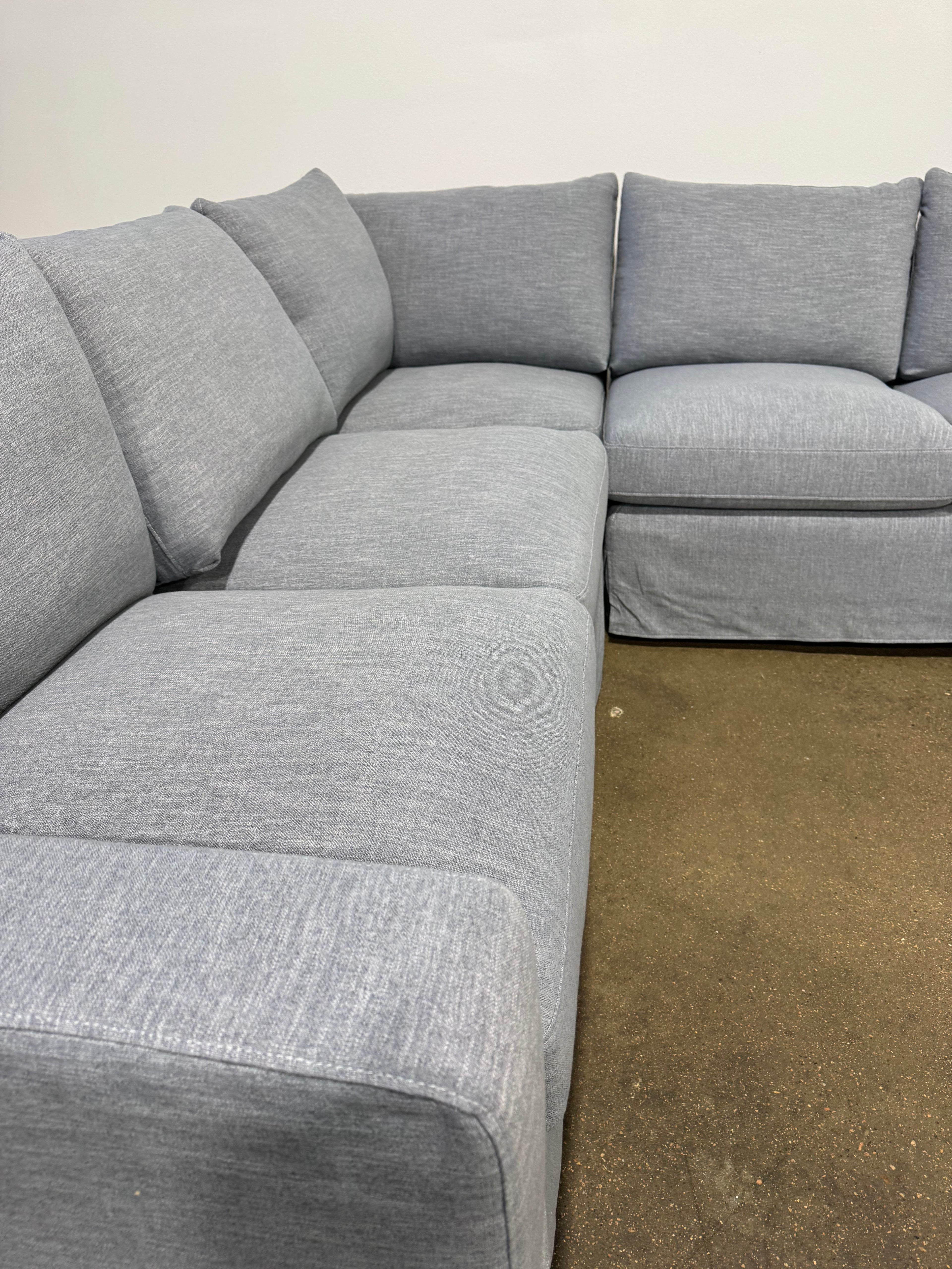 Interior Define Sloan Corner 4-Seat Sectional Sofa - Blue