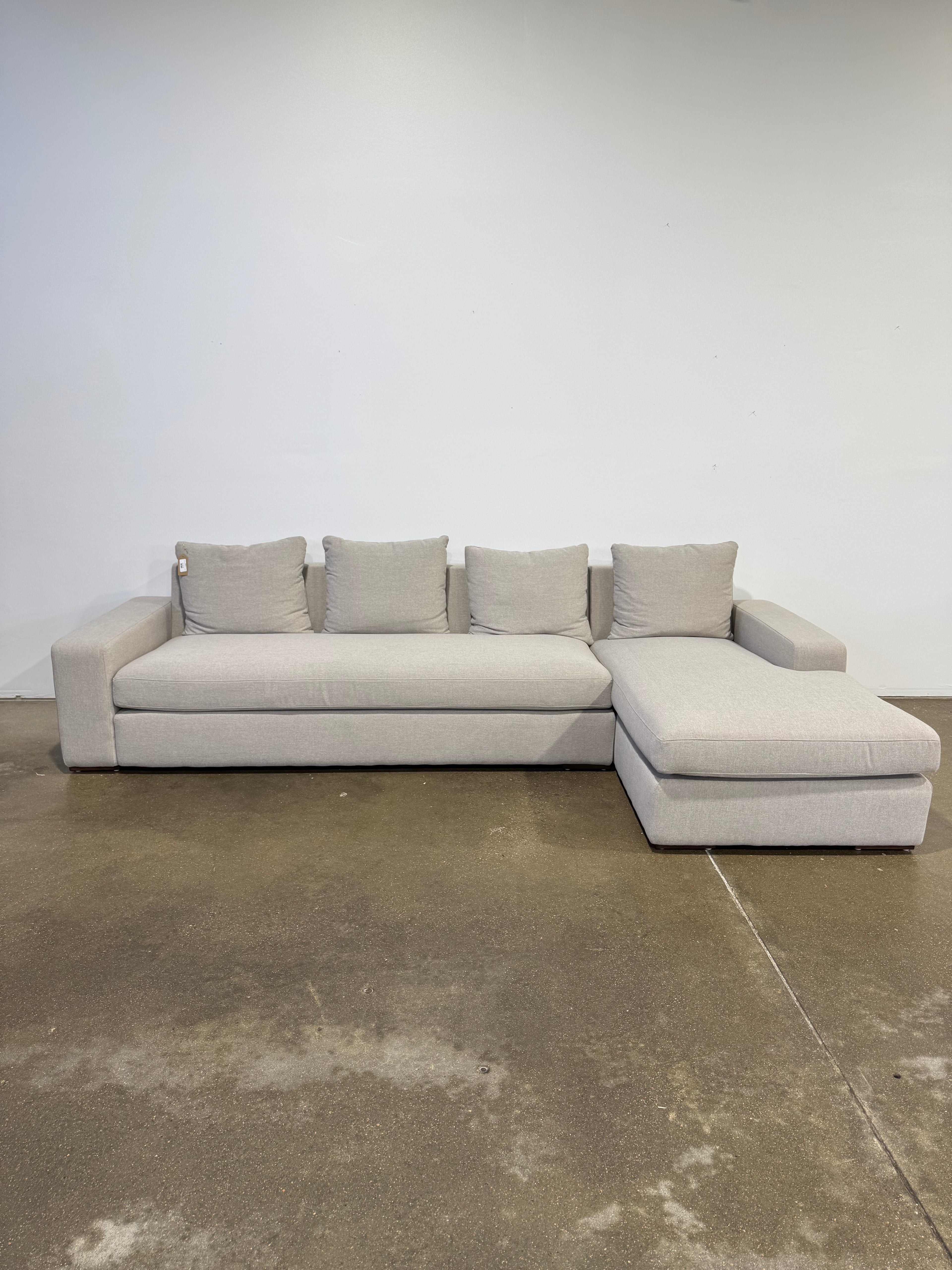 Moe's Thomas Sectional Performance Fabric Grey Right
