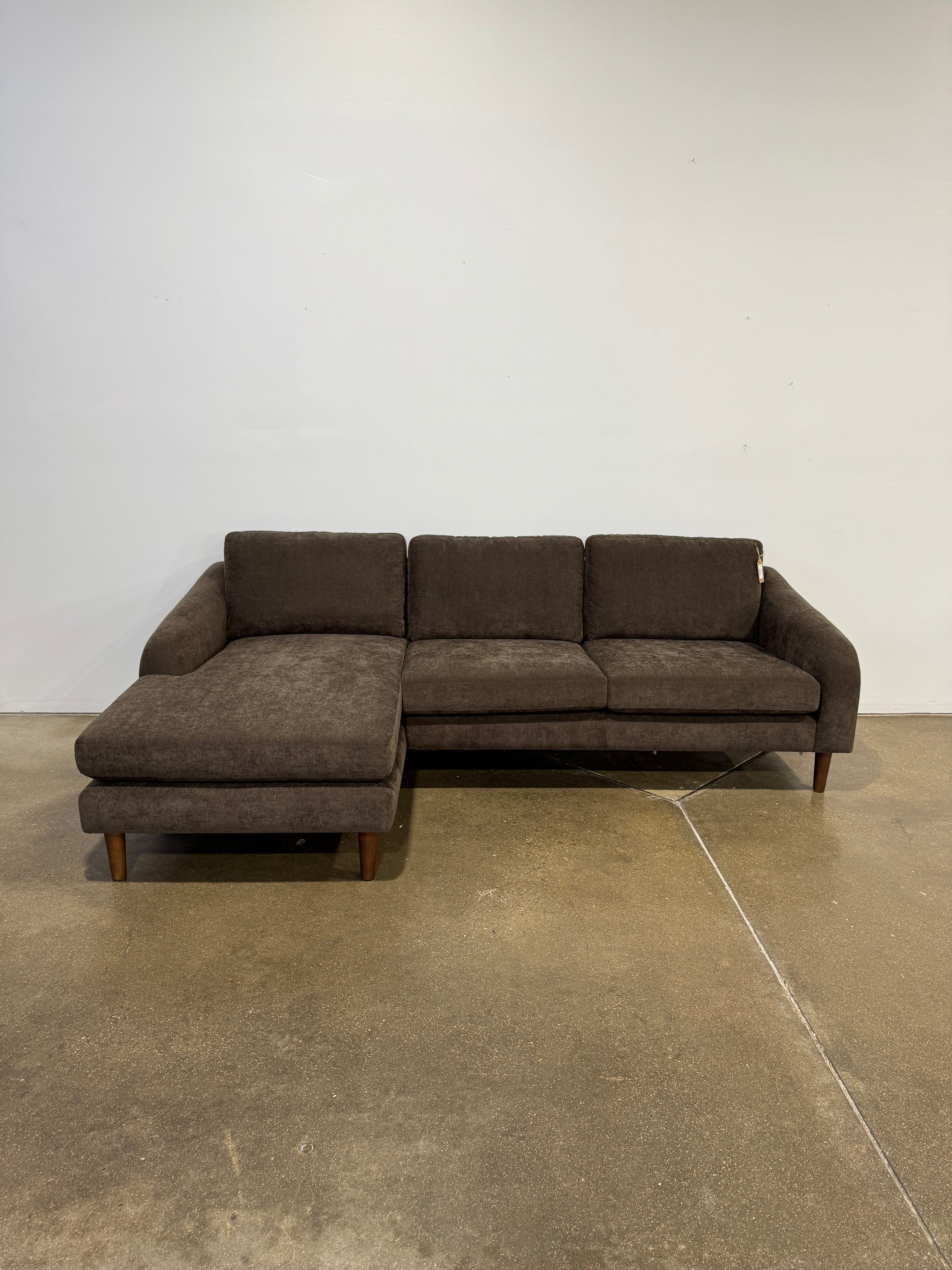 Moe's Quinn 112in Sectional Dark Brown