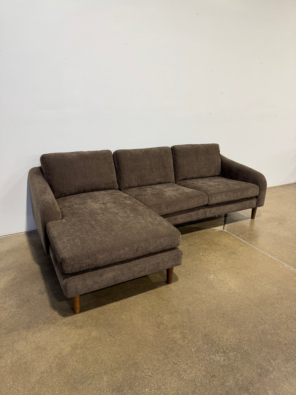 Moe's Quinn 112in Sectional Dark Brown